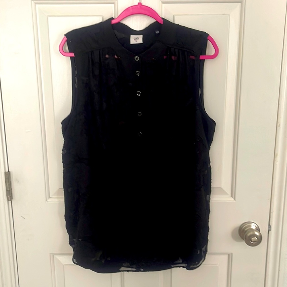 CAbi Sleeveless Sheer Lace Tunic XL